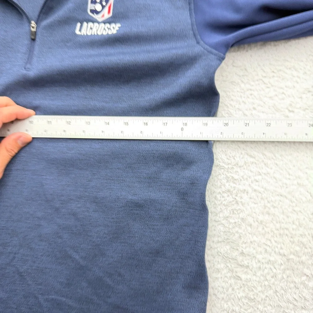 Nike Dri-FIT USA Lacrosse Mens Small 1/4 Zip Pullover Navy Blue Heathered Top